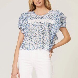 LoveShackFancy Nelson Cotton Floral Top